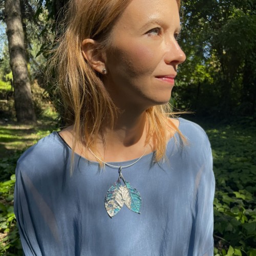 Naszyjnik  z liści ażurowych no.2