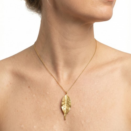 Fikus - Naszyjnik z fikusa mosiądz 