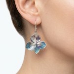 Hortensje - kolczyki z kwiatów hortensji  no. 1