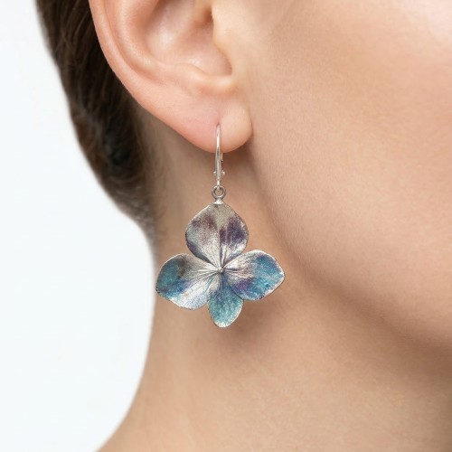 Hortensje - kolczyki z kwiatów hortensji  no. 1