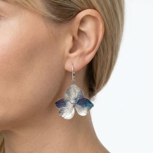 Hortensja - kolczyki z kwiatów hortensji  no. 4