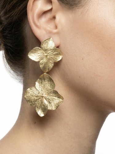 Kolczyki sztyfty z podwójnej hortensji