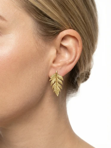 Paproć - Kolczyki sztyfty z listków paprotki