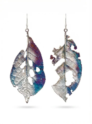 Liść ażur - kolczyki z liści ażurowych  no.8